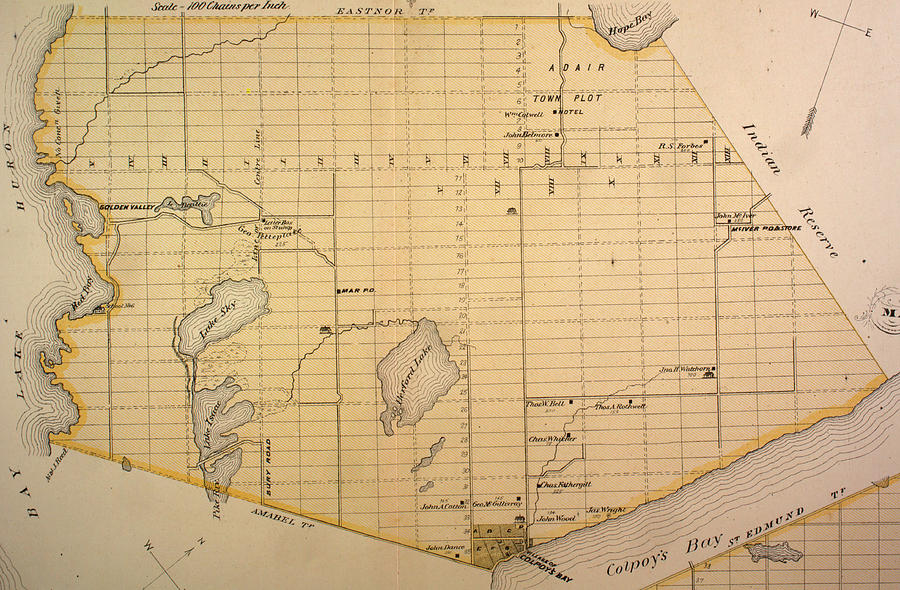 Township of Albemarle, Bruce County, Ontario, 1880 Drawing by Timeless ...