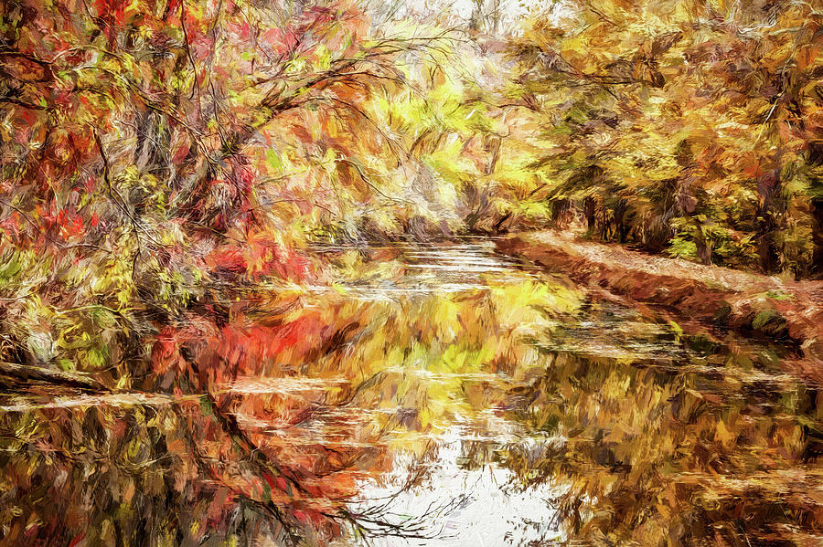 Towpath Foliage Reflection Photograph by Francis Sullivan