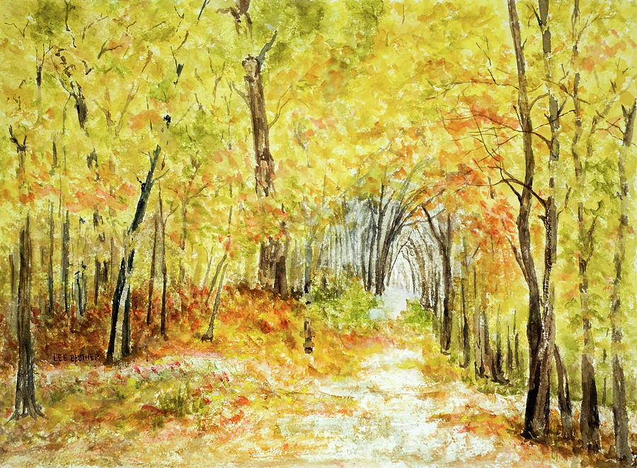 Tree Painting - Towpath in Fall by Lee Beuther