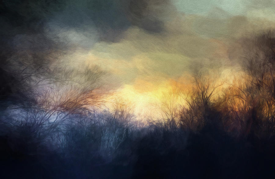Towpath Sunset Abstract Digital Art