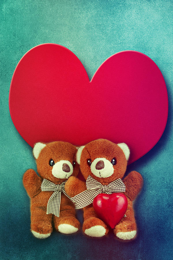 Toy bears. Valentines day. Photograph by Igor_Aleks