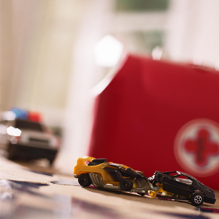 Toy car accident. Photograph by Christian Zachariasen