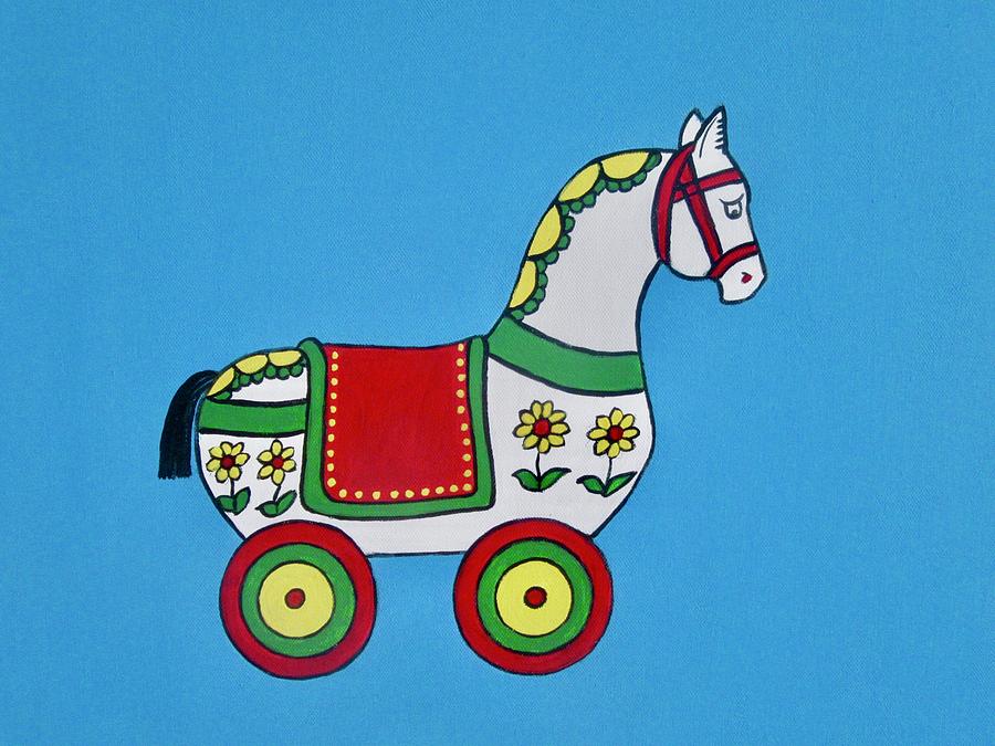 Toy Horse Painting by Stephanie Moore