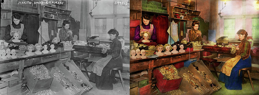 Toy maker - Wigging out 1916 - Side by Side Photograph by Mike Savad
