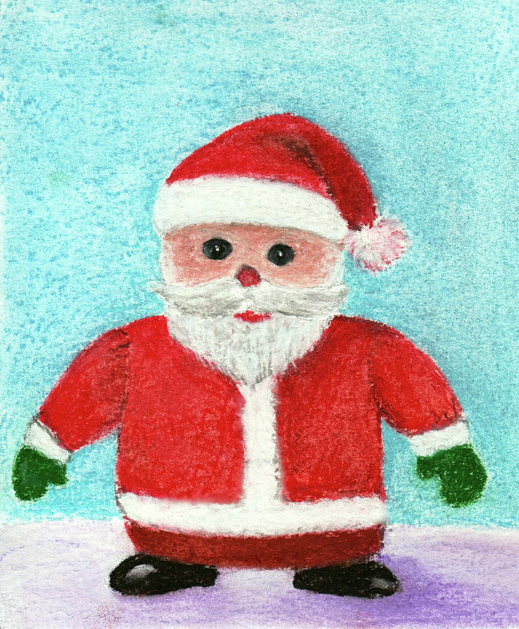 Christmas Painting - Toy Santa by Anastasiya Malakhova
