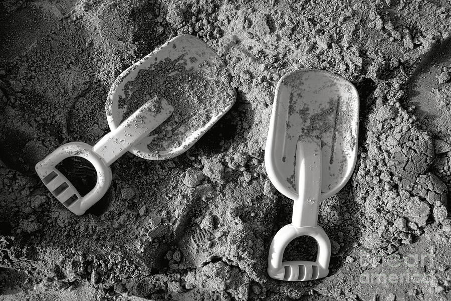 Toy Shovels in Sand Photograph by Olivier Le Queinec