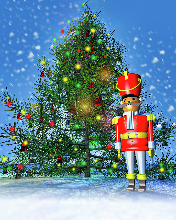 Toy Soldier And Christmas Tree Photograph