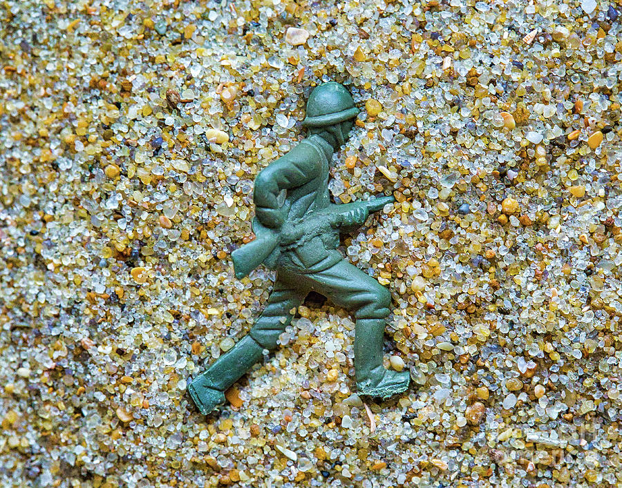 Toy Soldier Hitting The Beach Photograph by Randy Steele