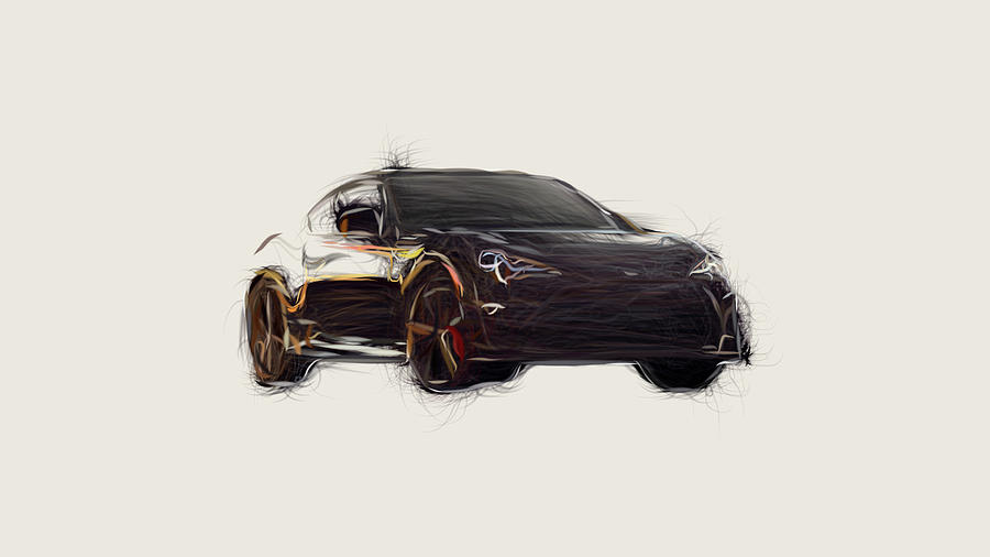 Toyota 86 TRD Special Edition Car Drawing Digital Art by CarsToon Concept