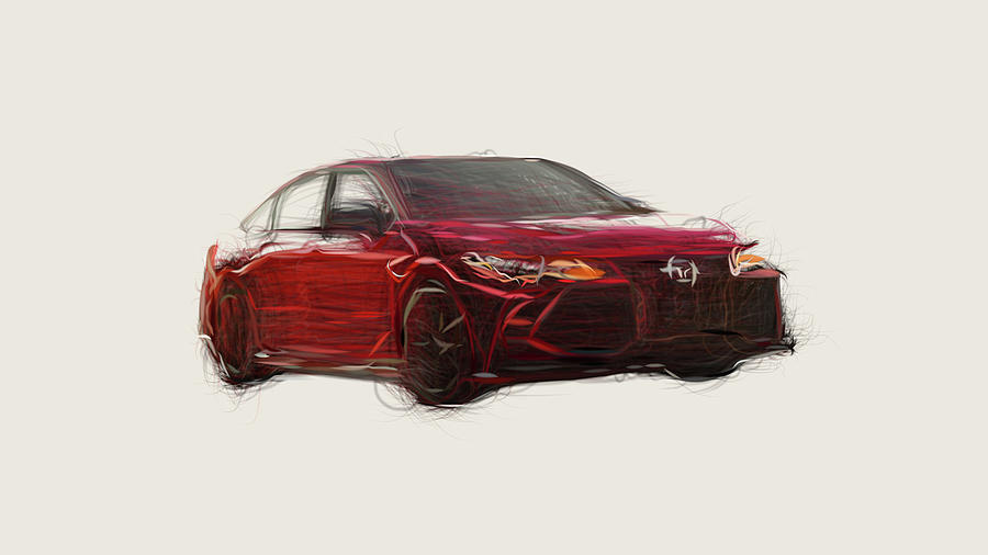 Toyota Avalon TRD Car Drawing Digital Art by CarsToon Concept