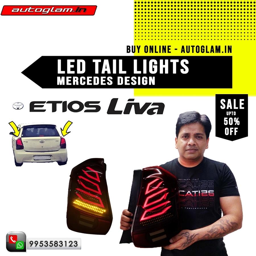 Toyota Etios Liva Led Tail Light Mercedes Design Mixed Media by