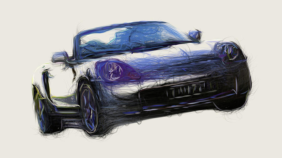 Toyota MR2 Roadster Car Drawing Digital Art by CarsToon Concept