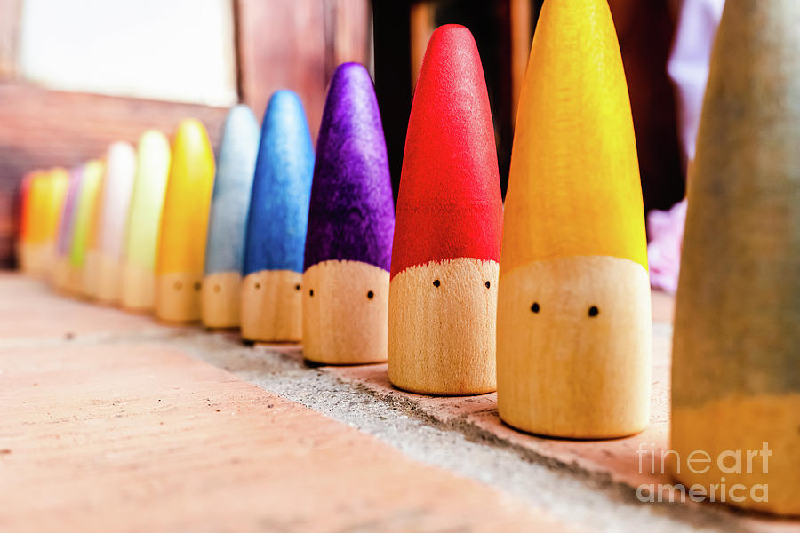 Toys For The Unstructured Game, Made Of Colored Wood To Encourage Free Play. Photograph