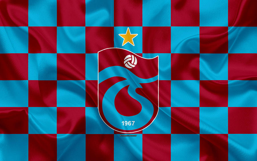 Trabzonspor 4k Logo Creative Art Burgundy Blue Checkered Flag Turkish ...