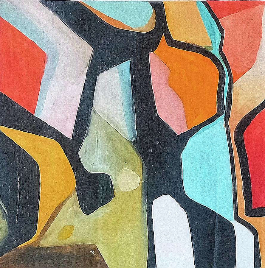 Tracing the Path Colorful Abstract Painting by Nidhi Patankar on