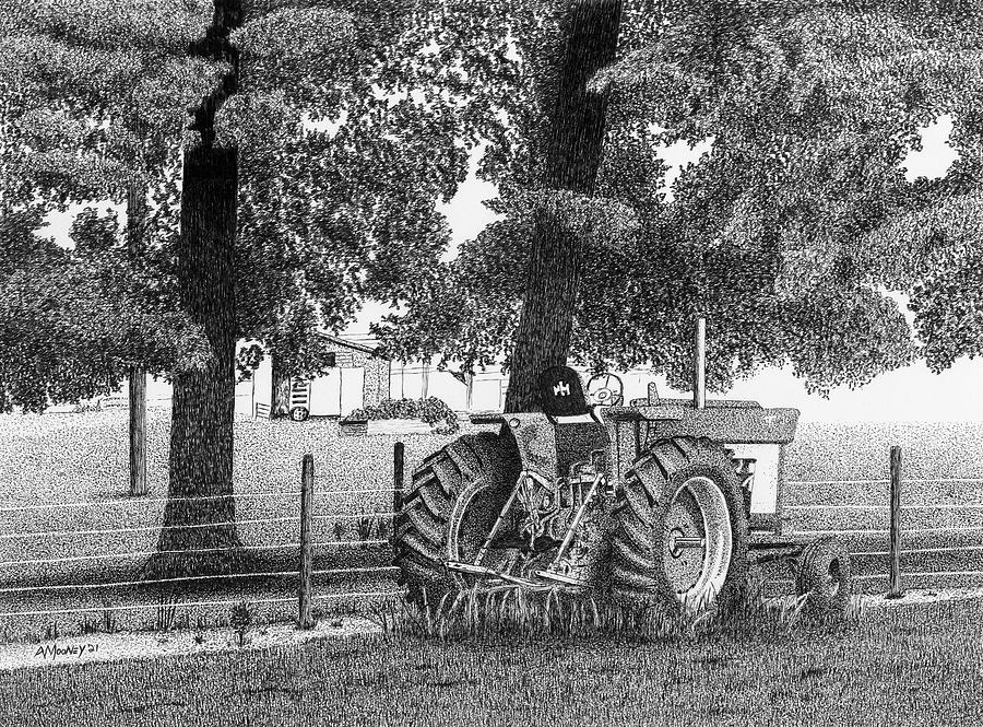 Farm Drawing - Tractor by Andy Mooney