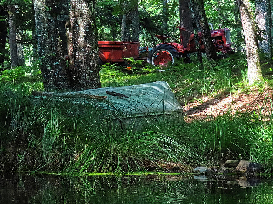 Tractor By The Pond Photograph by Scott Loring Davis - Pixels