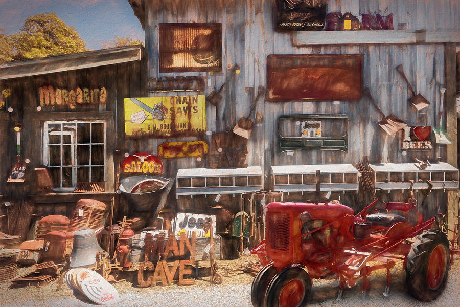 Tractor Collectibles Painting Photograph by Debra and Dave Vanderlaan