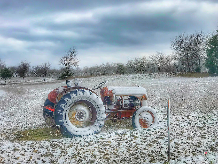 Tractor in the Snow Photograph by Pam Rendall