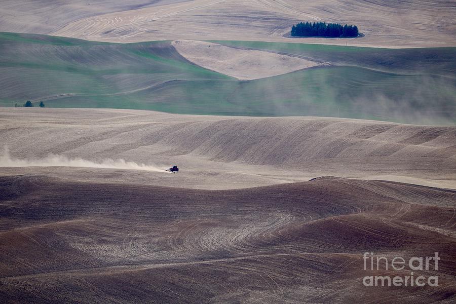 Tractor on Palouse Hills Photograph by Carol Groenen