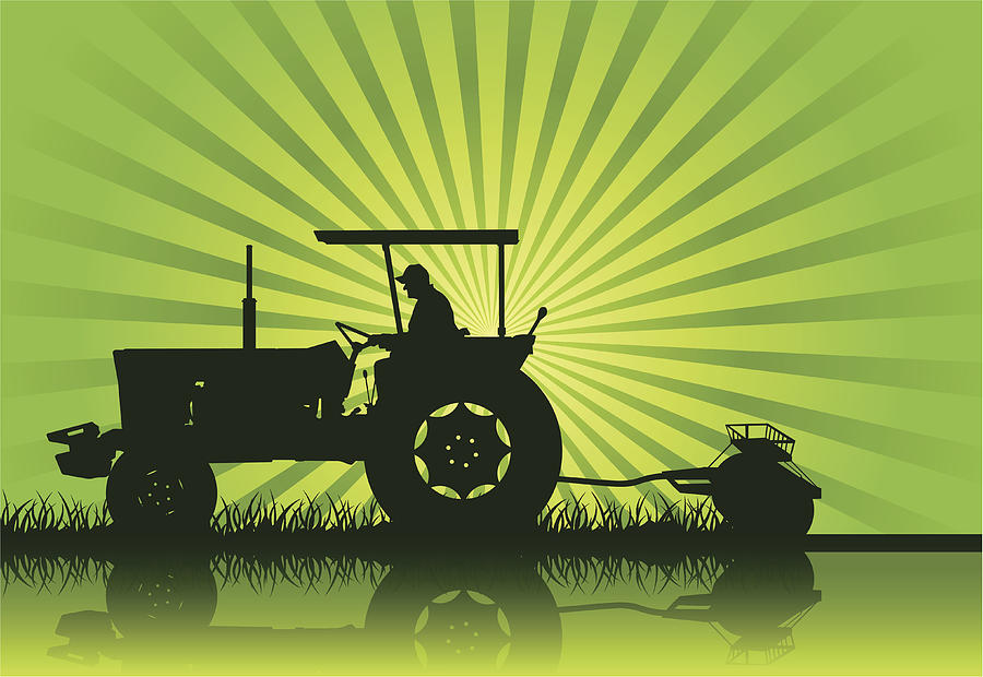 Tractor Silhouette (Vector) Drawing by Paci77