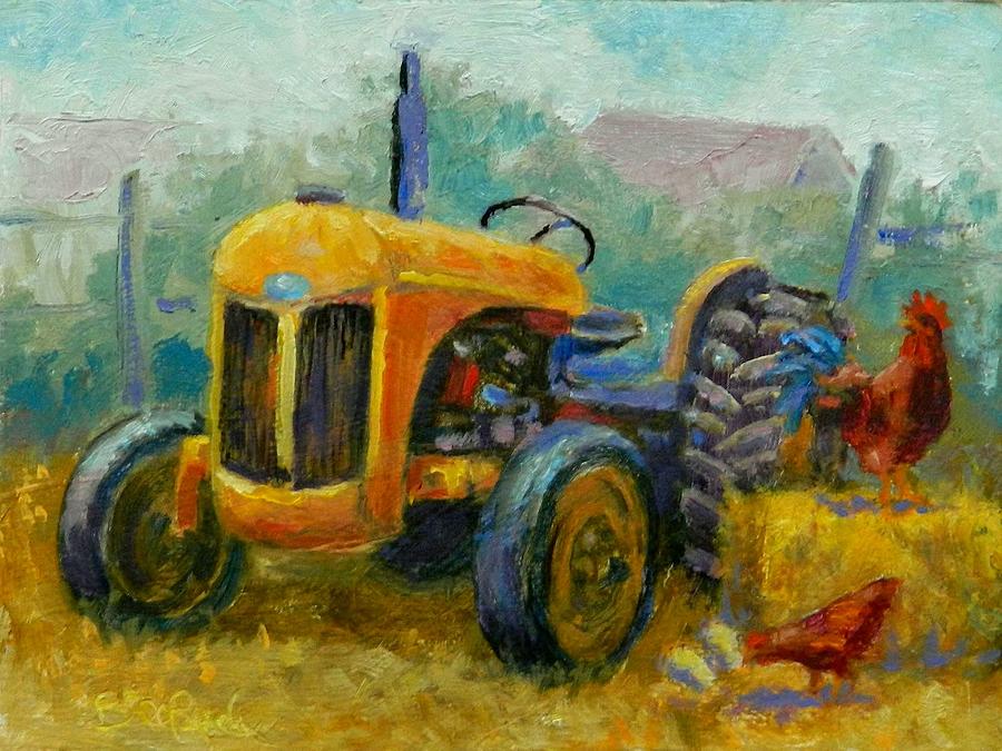 Tractor With Chickens Painting by William Reed