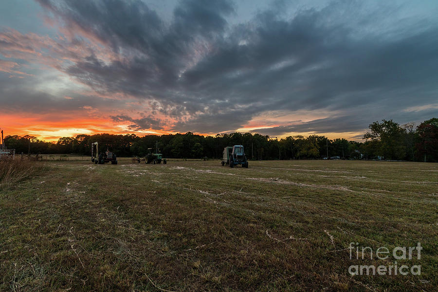 Tractors And Farmland Sunset Photograph by Jennifer White