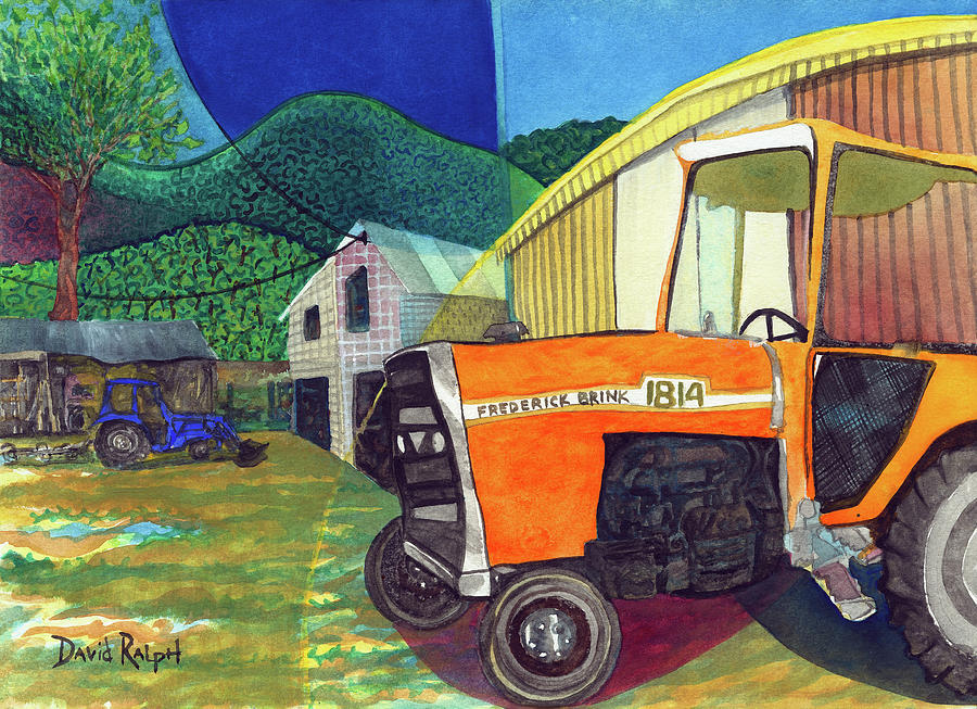 Tractors and Sheds Painting by David Ralph