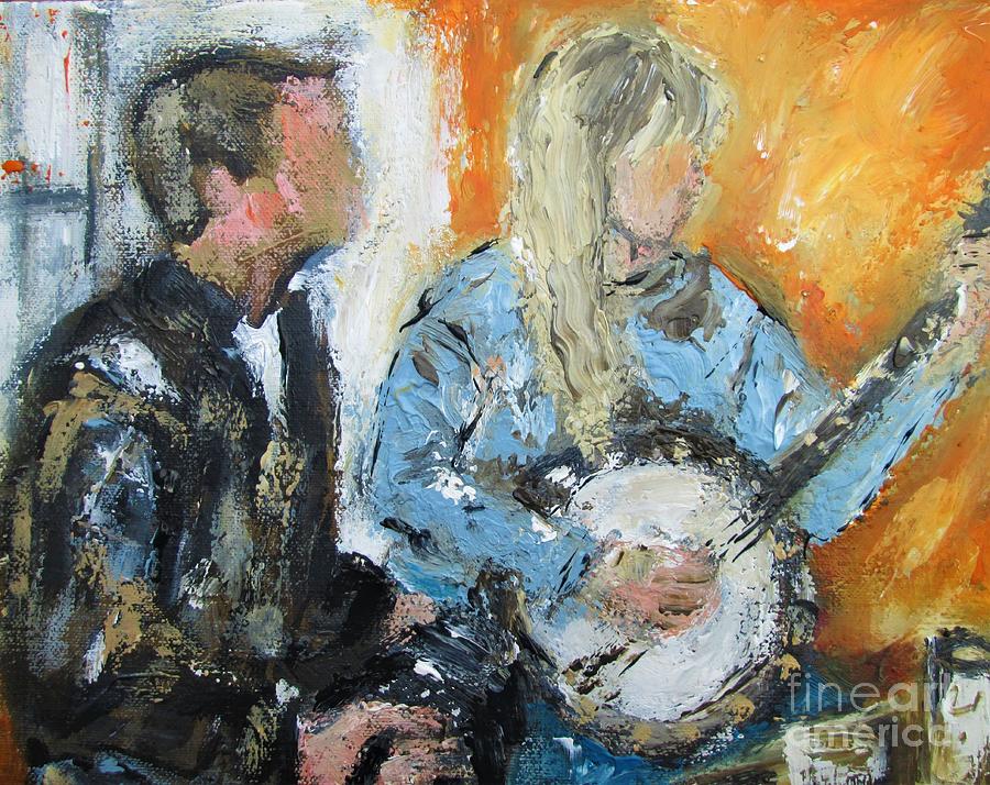 Trad music painting  Painting by Mary Cahalan Lee - aka PIXI