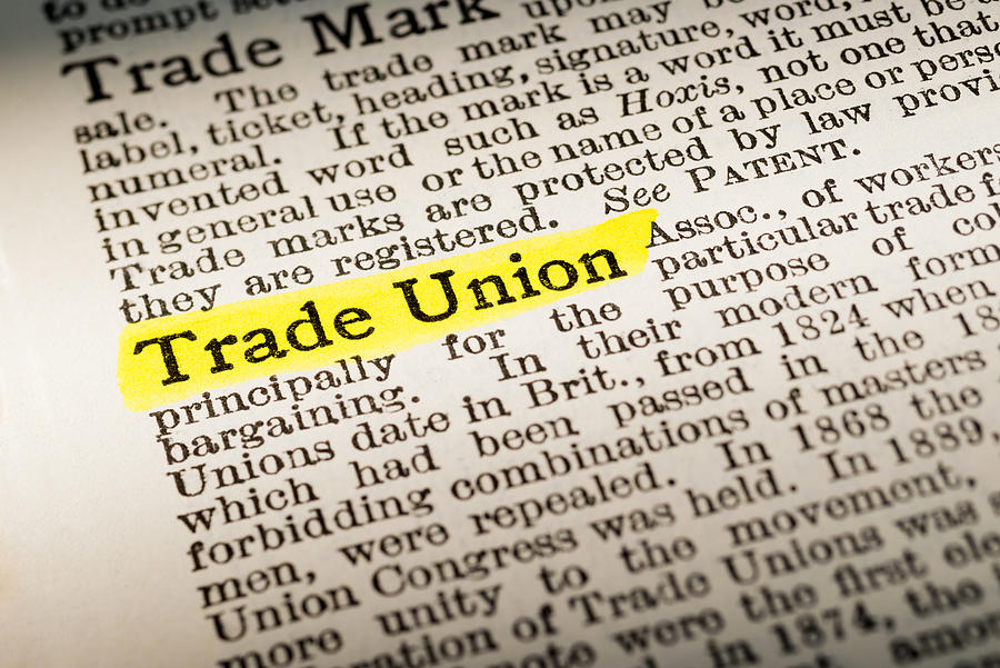 Trade Union - dictionary definition highlighted Photograph by Stockcam