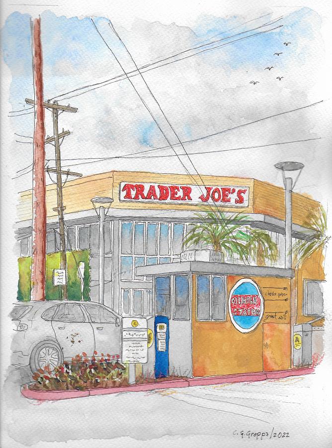 Trader Joes, Fairfax and 3rd, Los Angeles, California Painting by Carlos G Groppa