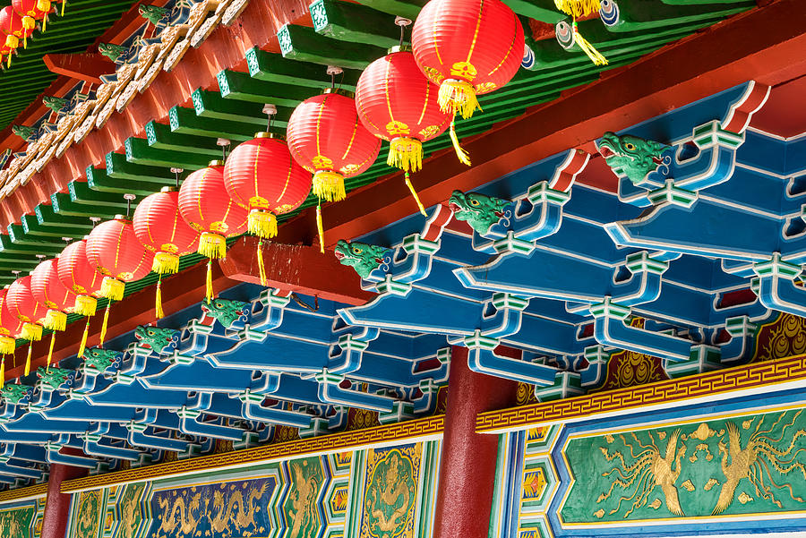 Traditional Chinese lanterns display during Chinese new year festival Photograph by Shaifulzamri