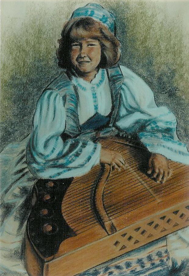Traditional Costume Pastel by Barbara Keith