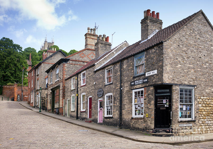 Traditional Cottages Along Steep Hill in Lincoln Photograph by Tim Gainey