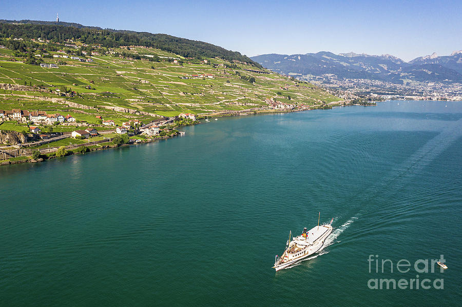 Traditional cruise ship on Geneva lake, Switzerland Photograph by Didier Marti
