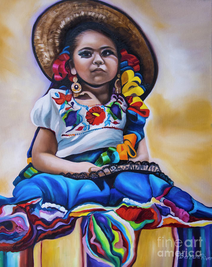 Kids Painting - Traditional dancer by Barbara Rivera