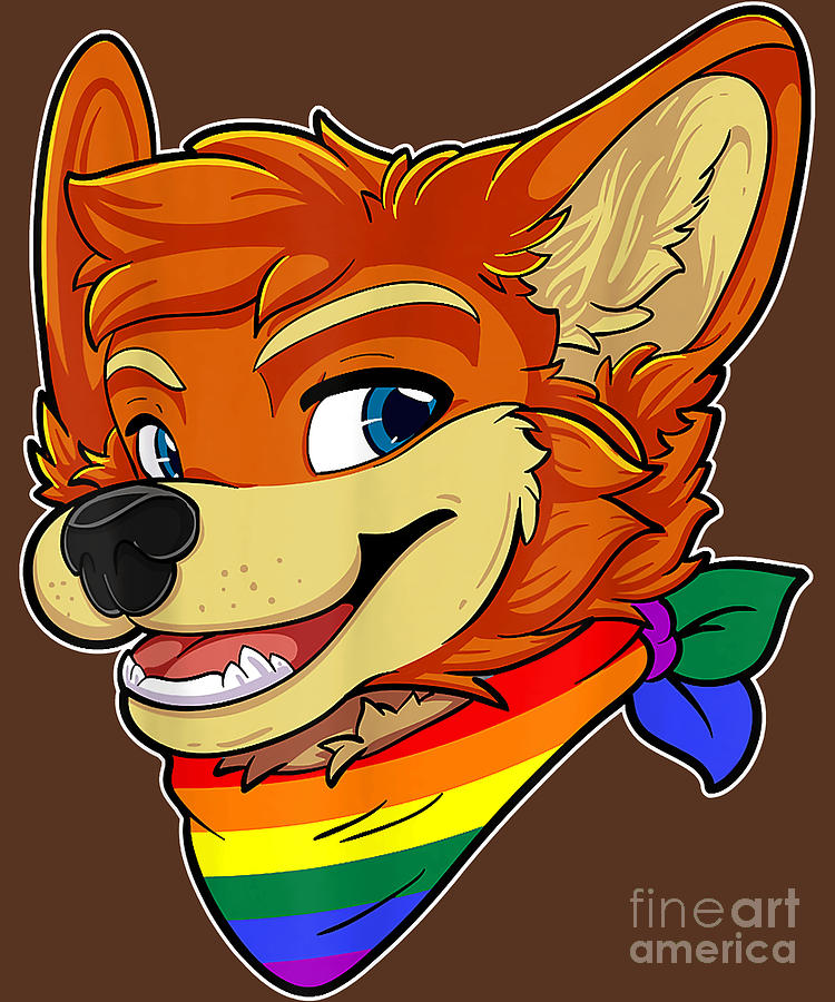 Traditional Gay Fursona Furry Foxes Gay Rights Pride Week Digital Art By Constance Loiseau