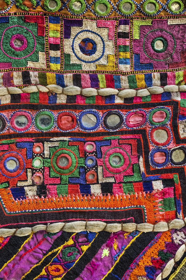 Traditional Indian handmade embroidered fabric Photograph by Glen Allison