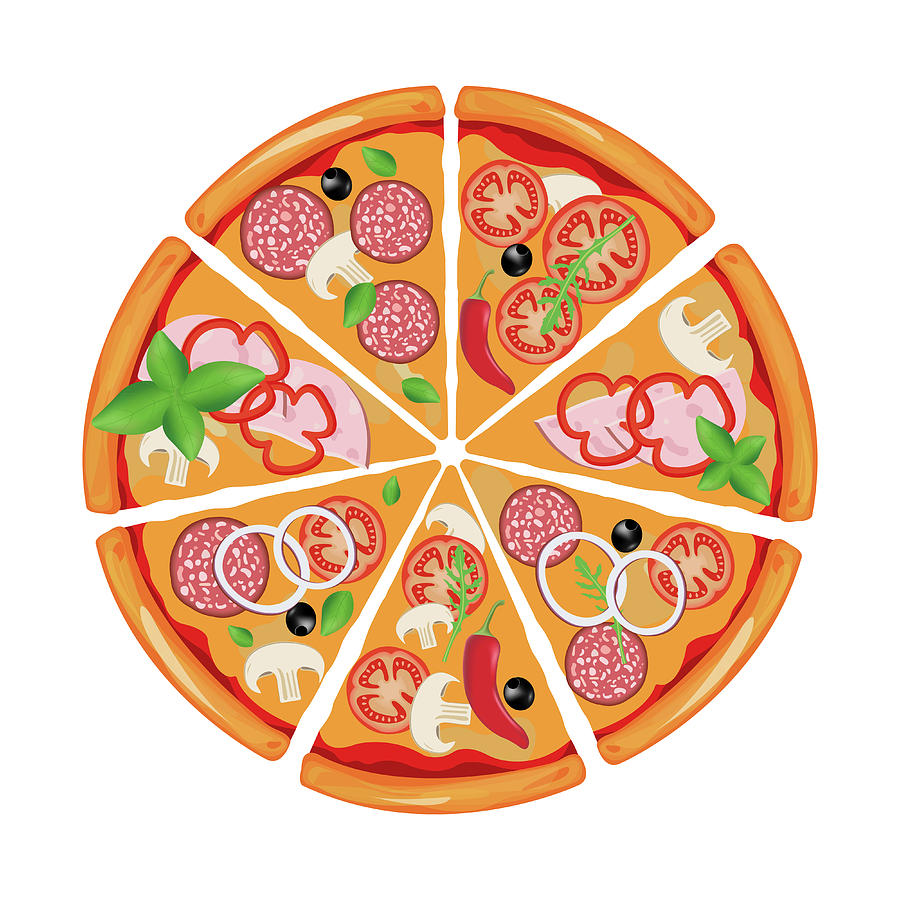 Traditional Italian fast food pizza. European snack. Digital Art by ...