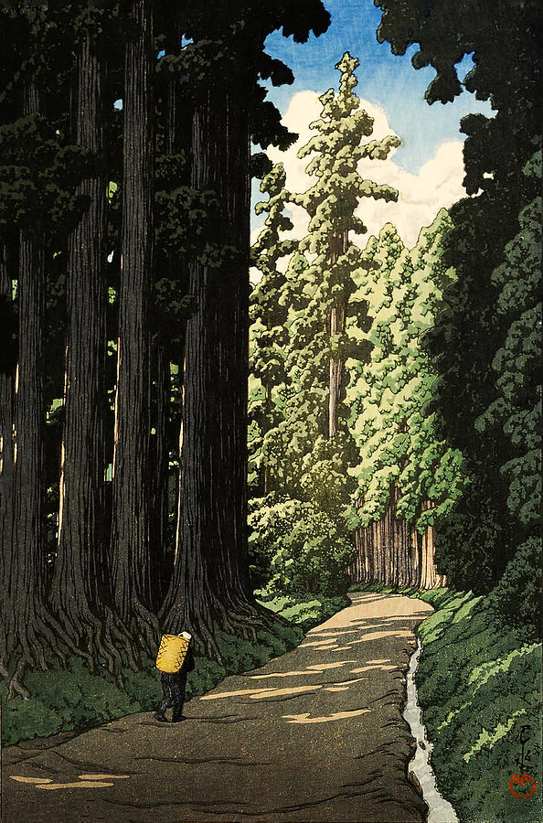 Traditional Japanese Woodblock Road to Nikko Painting by Hasui Kawase ...