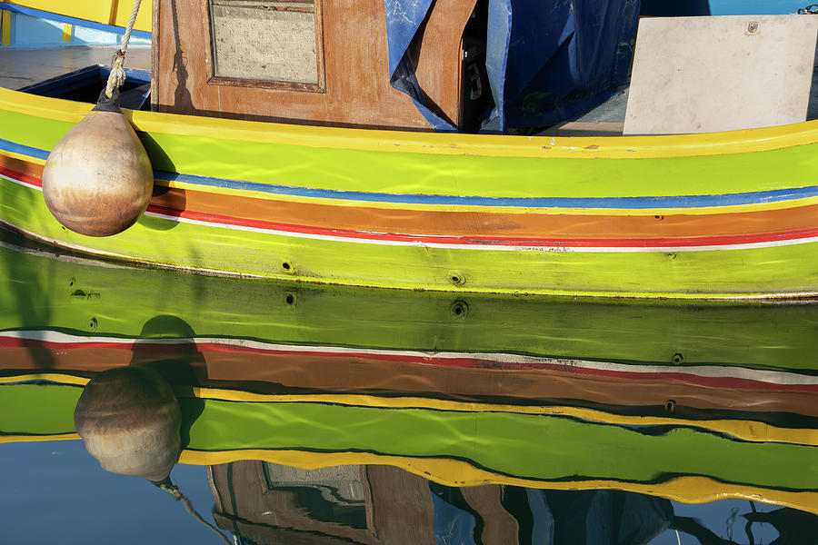 Abstract Photograph - Traditional Maltese Luzzu Fishing Boat In Malta by Artur Bogacki