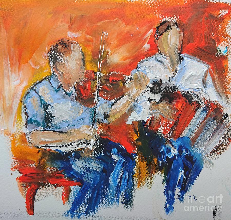 Traditional music paintings Painting by Mary Cahalan Lee - aka PIXI