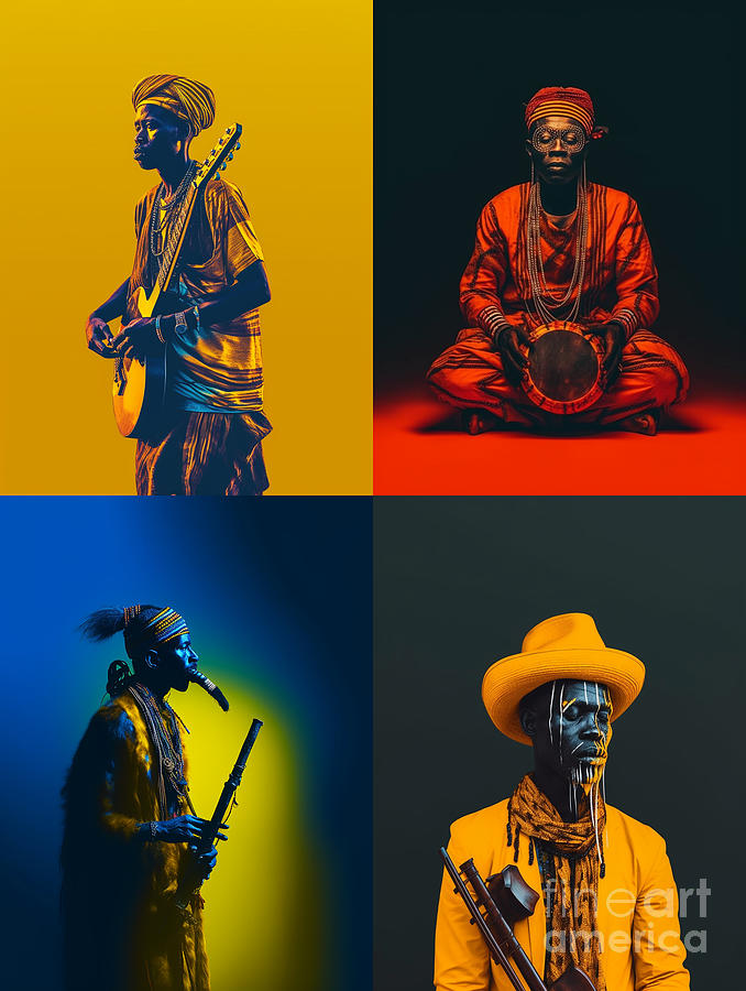 Traditional  Musician  From  Hadza  Ethnic  Group  By Asar Studios Painting