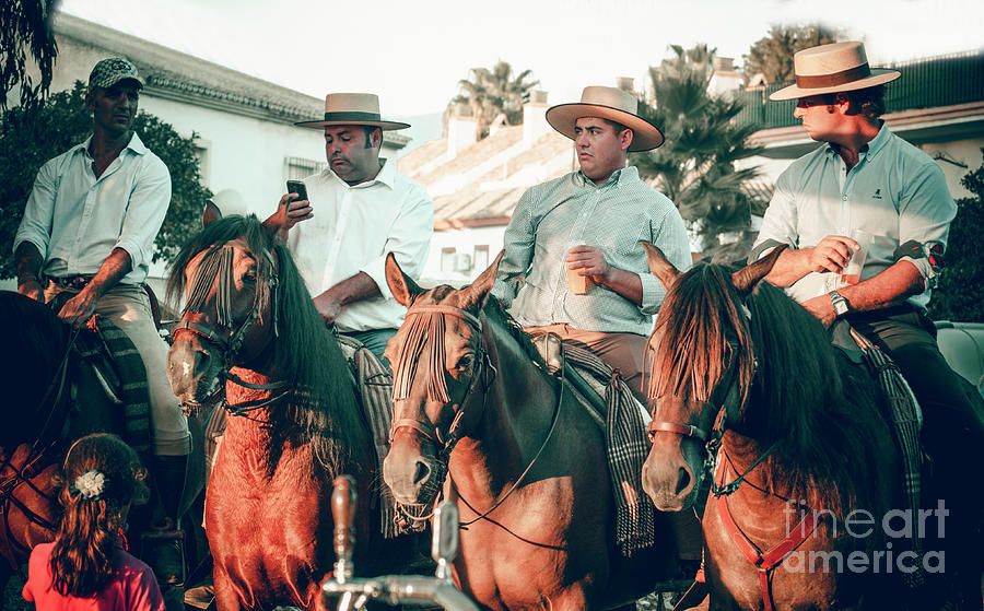 Traditional Spanish Horse Riders At A Romeria Photograph