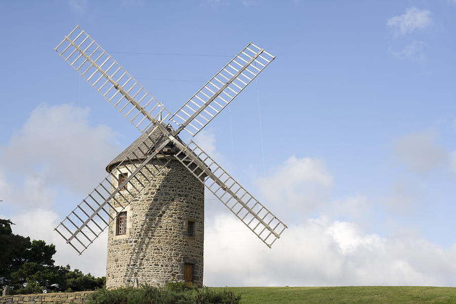 Traditional windmill in Brittany Photograph by © Santiago Urquijo