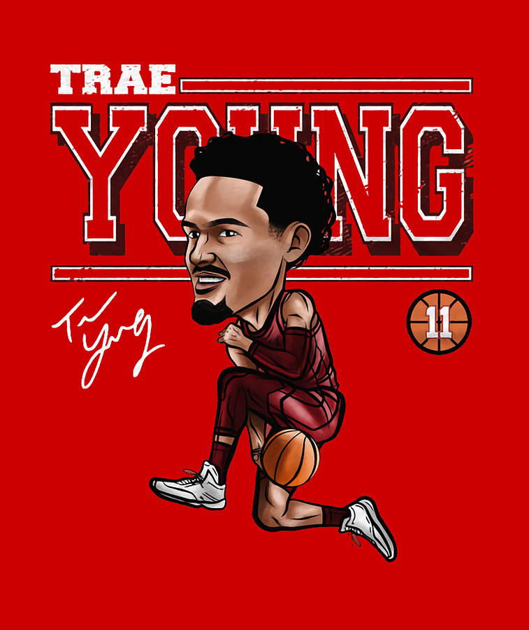 Trae Young Cartoon Digital Art by Kelvin Kent | Fine Art America