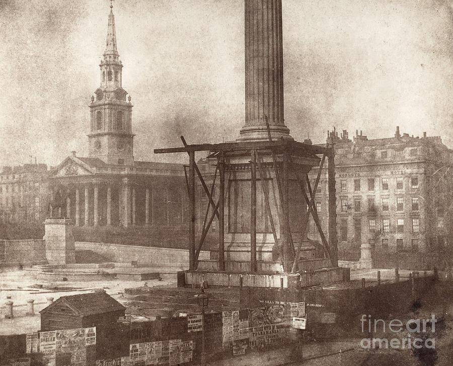 Trafalgar Square, 1844 Photograph by William Henry Fox Talbot