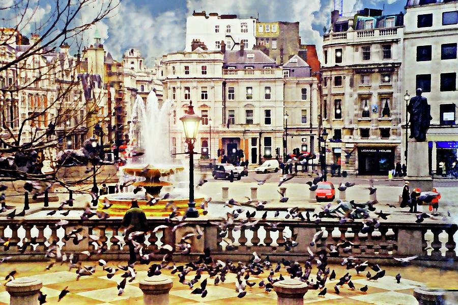 London Photograph - Trafalgar Square London by Diana Angstadt