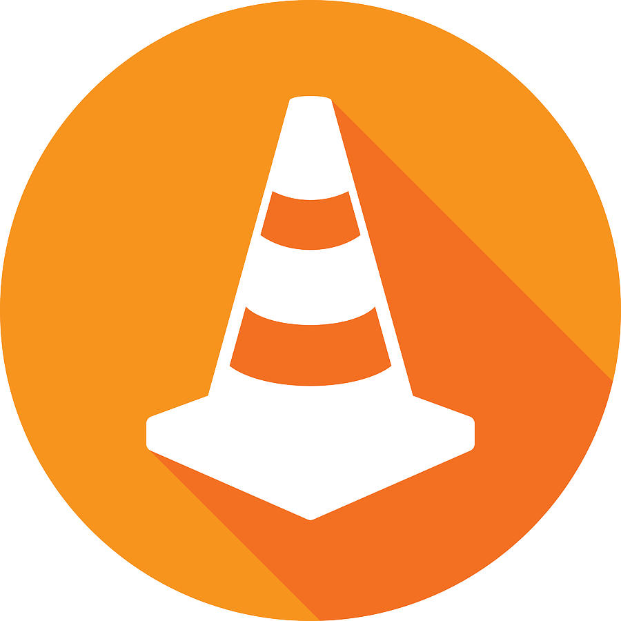 Traffic Cone Icon Silhouette 1 Drawing by JakeOlimb