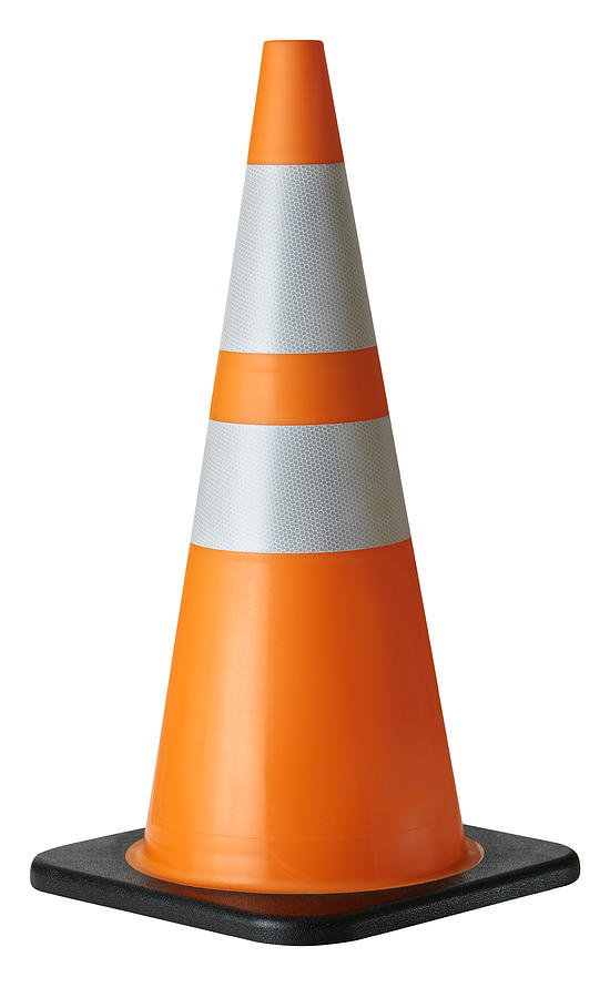 Traffic Cone, isolated on white Photograph by Burwellphotography